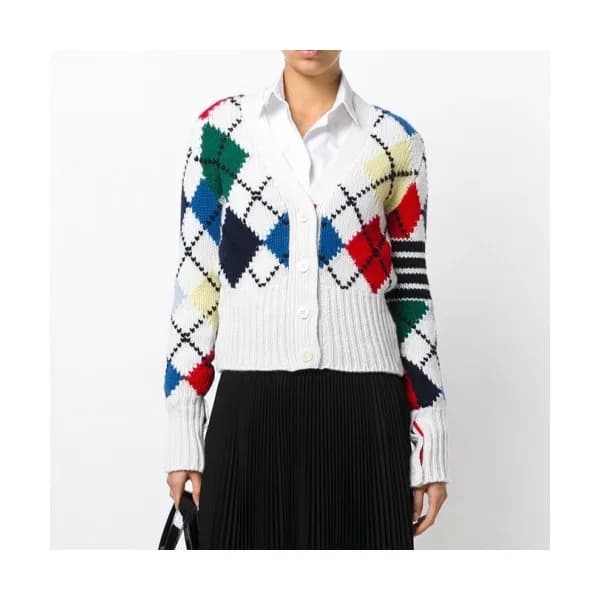 Thom Browne Unisex V-neck Cardigan - 톰브라운 남/녀 스트랩 … - 1