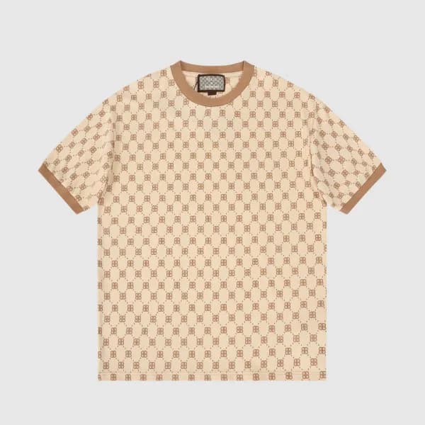 구찌 남자 크루넥 카멜 반팔티 - Ladys Camel Tshirts - guc04564x - 1