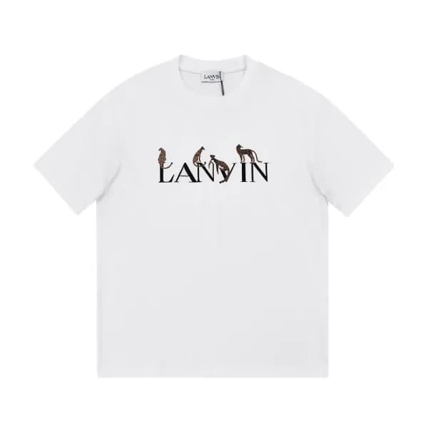 랑방 남자 베이직 화이트 반팔티 - LANVIN Mens White Tshirts - la… - 1