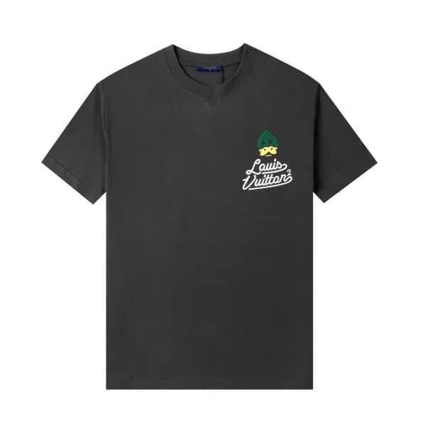 루이비통 남자 크루넥 블랙 반팔티 - Unisex Black Tshirts - lou039… - 1