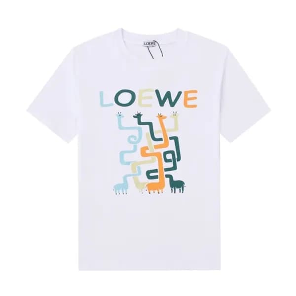 로에베 남성 이니셜 화이트 반팔티 - Mens White Tshirts - loe0564x - 1