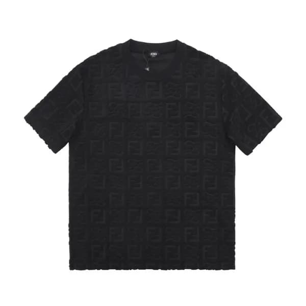 펜디 남성 크루넥 블랙 반팔티 - Mens Black Tshirts - fen01155x - 1