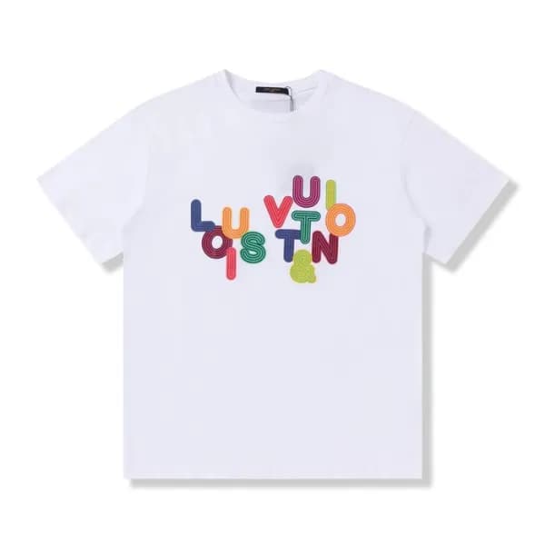 루이비통 남성 크루넥 화이트 반팔티 - Mens White Tshirts - lou0403… - 1