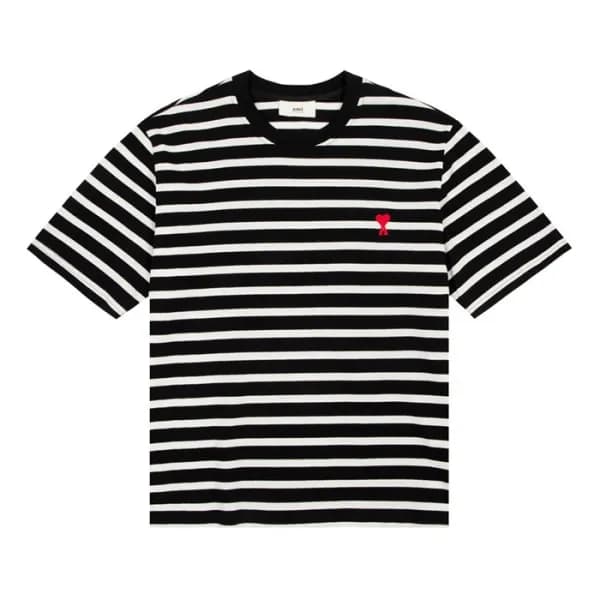 아미 남성 크루넥 블랙 반팔티 - Mens Black Tshirts - ami0274x - 1