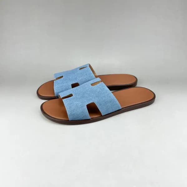 에르메스 남성 블루 이지미르 - Mens Blue Slippers - her0838x - 1