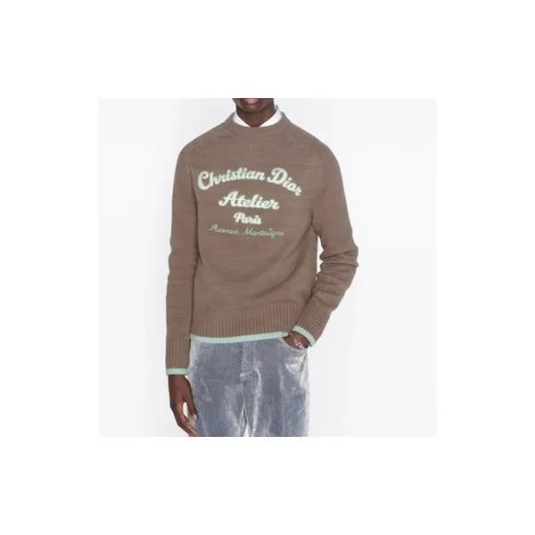 디올 남성 카멜 크루넥 스웨터 - Mens Camel Sweaters - dio02118x - 1