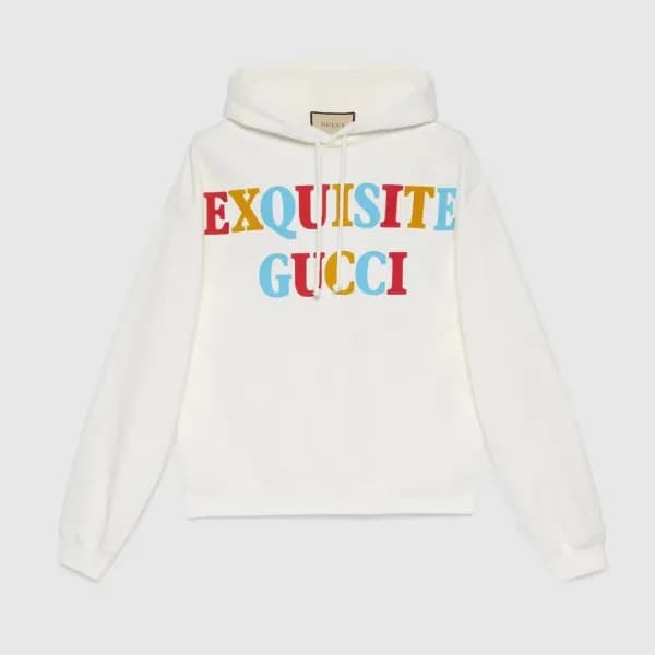 구찌 남/녀 트렌디 화이트 후드티 - Gucci Unisex White Hoodie - … - 1