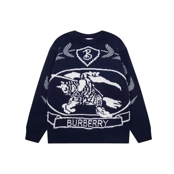 버버리 남성 크루넥 네이비 니트 - Burberry Mens Navy Knits - bur… - 1