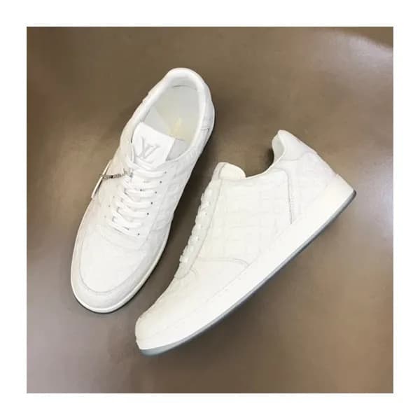 루이비통 남성 화이트 스니커즈 - Louis vuitton Mens White Sneake… - 1