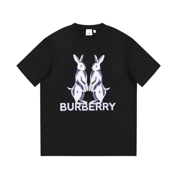 버버리 남성 블랙 크루넥 반팔티 - Burberry Mens Black Tshirts - … - 1