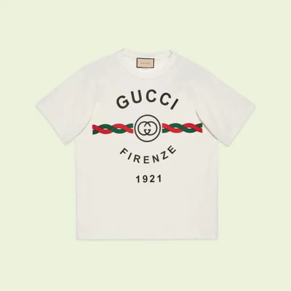 구찌 남/녀 화이트 크루넥 반팔티 - Gucci Unisex White Short slee… - 1