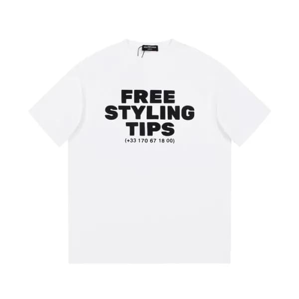 발렌시아가 남성 크루넥 화이트 반팔티 - Balenciaga Mens White Short… - 1