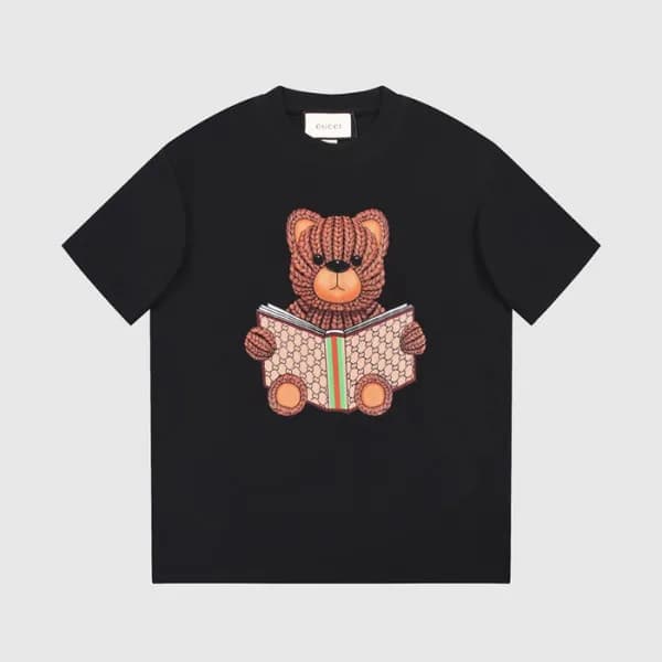 구찌 남/녀 블랙 크루넥 반팔티 - Gucci Unisex Black Short sleev… - 1