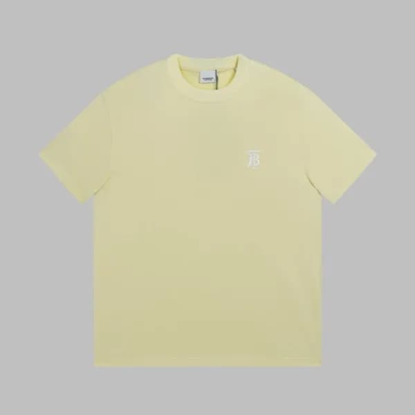 버버리 남성 옐로우 크루넥 반팔티 - Burberry Mens Yellow Short Sl… - 1