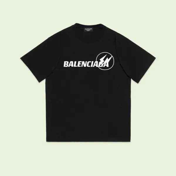 발렌시아가 남성 블랙 크루넥 반팔티 - Balenciaga Mens Black Short … - 1