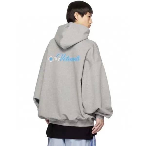 베트멍 남성 그레이 후드티 - Vetements Mens Gray Hoodie - ve37… - 1