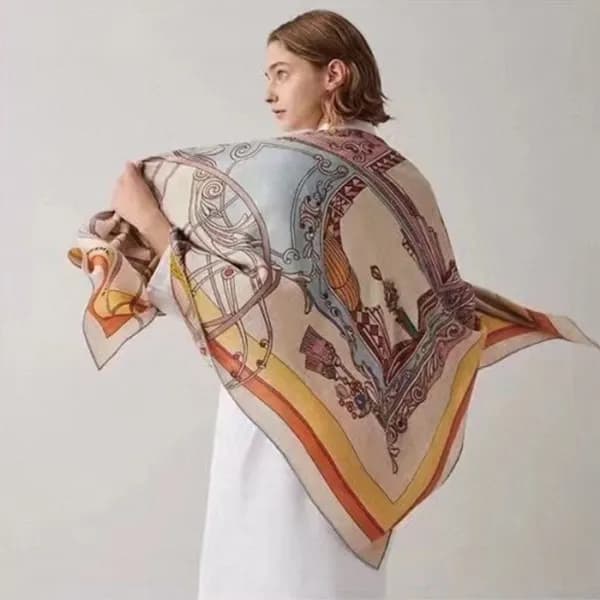 에르메스 여성 베이지 스카프 - Hermes Womens Beige Scarf - he53… - 1