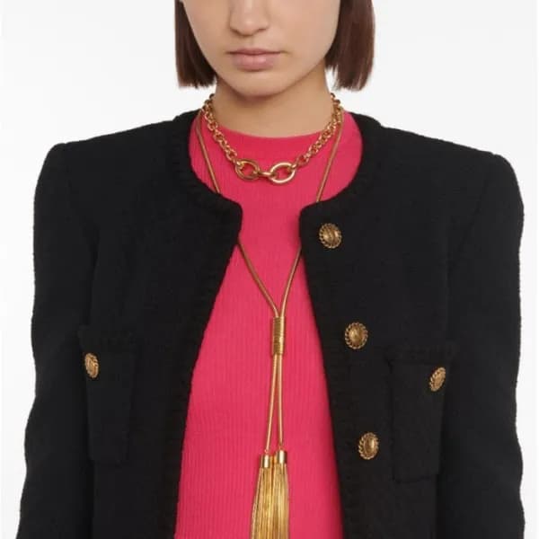 입생로랑 여성 골드 목걸이 - Saint Laurent Womens Gold Nacklac… - 1