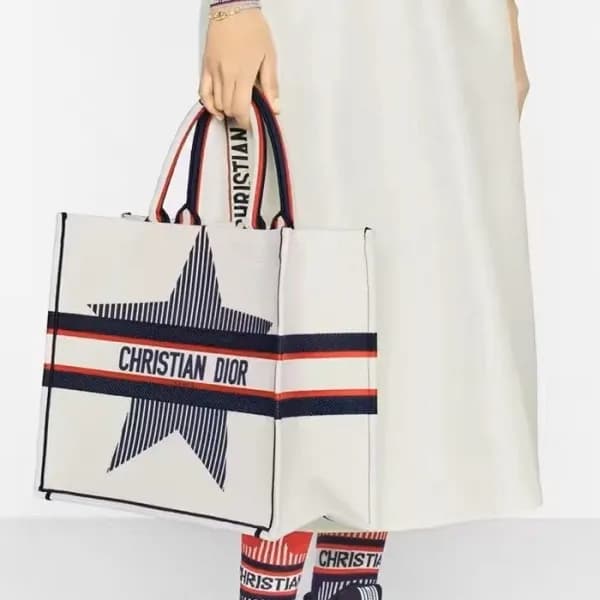 디올 여성 화이트 북토트 - Dior Womens White Book Tote - dib7… - 1