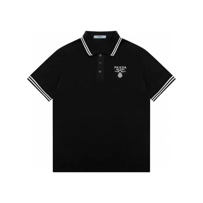 프라다 남성 화이트 블랙 반팔티 - Prada Mens Black Polo Tshirts … - 1