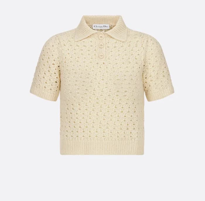 디올 여성 아이보리 반팔 니트 - Dior Womens Ivory Kint - di349x - 1