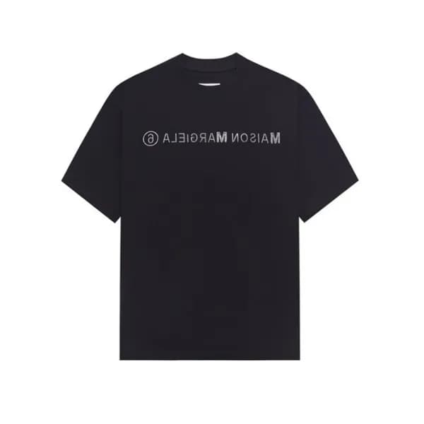 메종 마르지엘라 남/녀 블랙 반팔 티셔츠 - Maison Margiela Unisex Bl… - 1