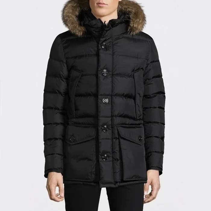 몽클레어 남성 클루니 패치 로고 다운 패딩 - Moncler Mens Black Down … - 1