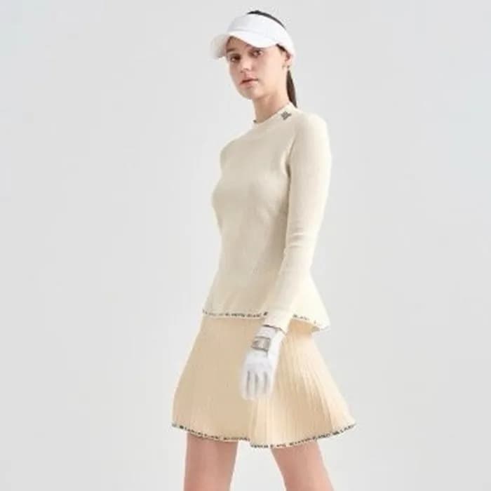 [LANVIN BLANC] 랑방블랑 여성 리즈드 페플럼 니트 탑 - gol922x - 1