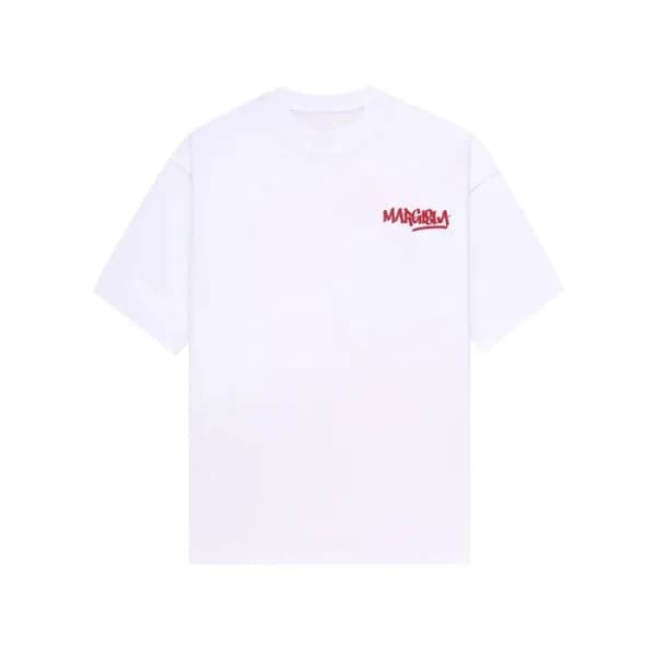 메종 마르지엘라 남성 화이트 반팔 티셔츠 - Maison Margiela Mens Whit… - 1