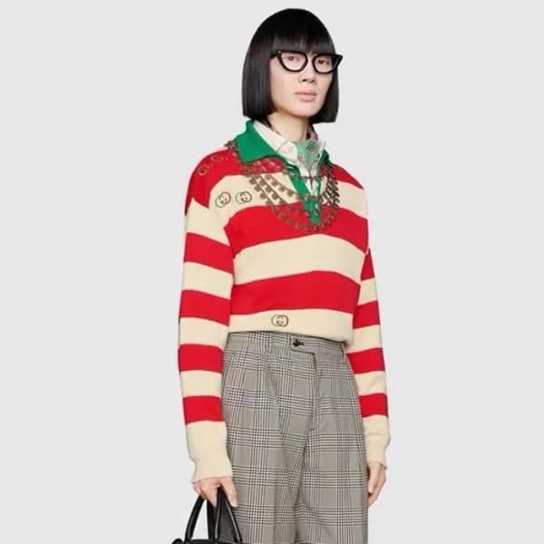 구찌 여성 폴로 스웨터 - Gucci Womens Polo Sweater - guc1546… - 1