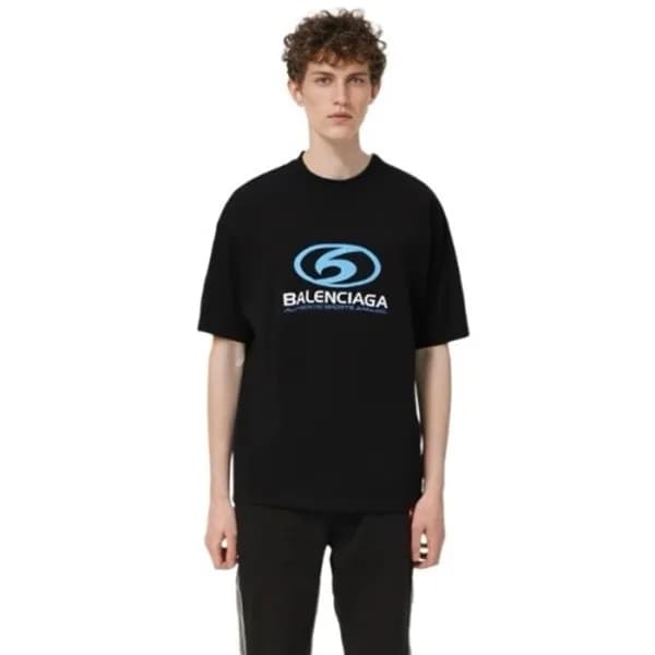 발렌시아가 남성 블랙 반팔 티셔츠 - Balenciaga Mens Black Tshirts… - 1