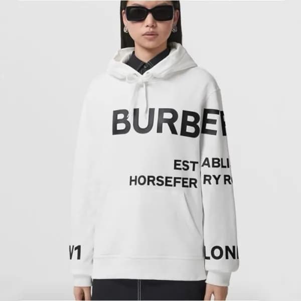 버버리 여성 화이트 후드티 - Burberry Womens White Hoodie - bu… - 1