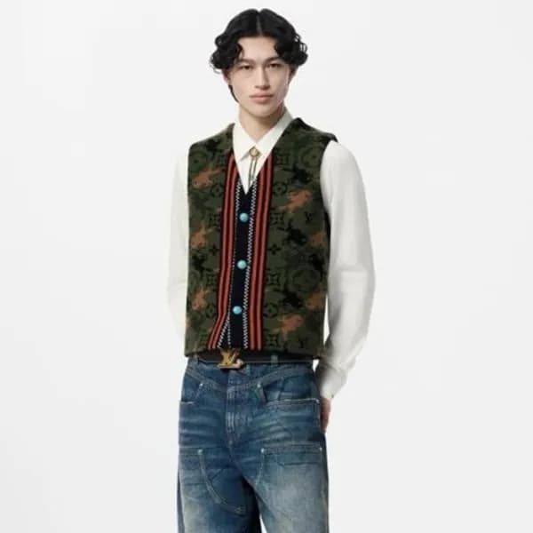 루이비통 남성 브이넥 베스트 - Louis vuitton Mens V-neck Vest -… - 1
