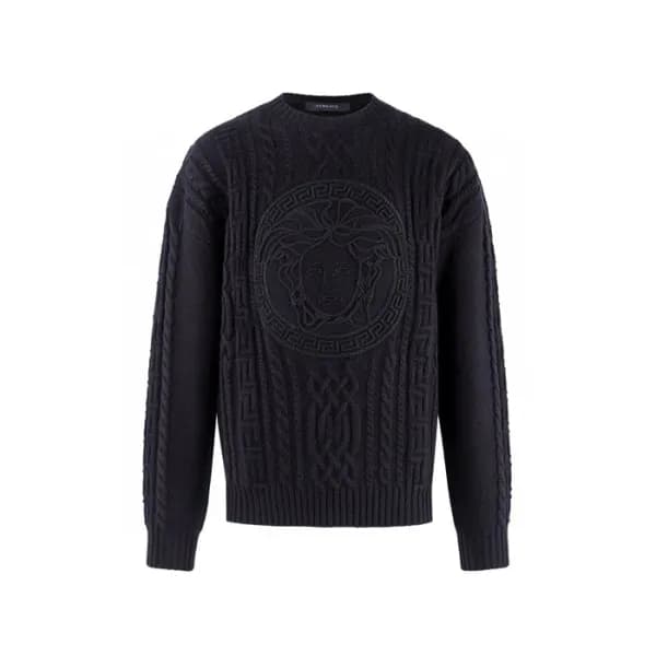 베르사체 남성 라운드 니트 - Versace Mens Round Knitwear - vec… - 1