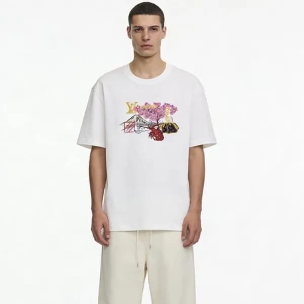 루이비통 남성 라운드 반팔 티셔츠 - Louis vuitton Mens Round Tshi… - 1