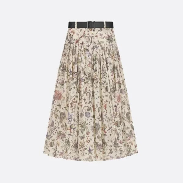 디올 여성 프린트 플리츠 맥시 스커트 - Dior Womens Mid Length Belt… - 1