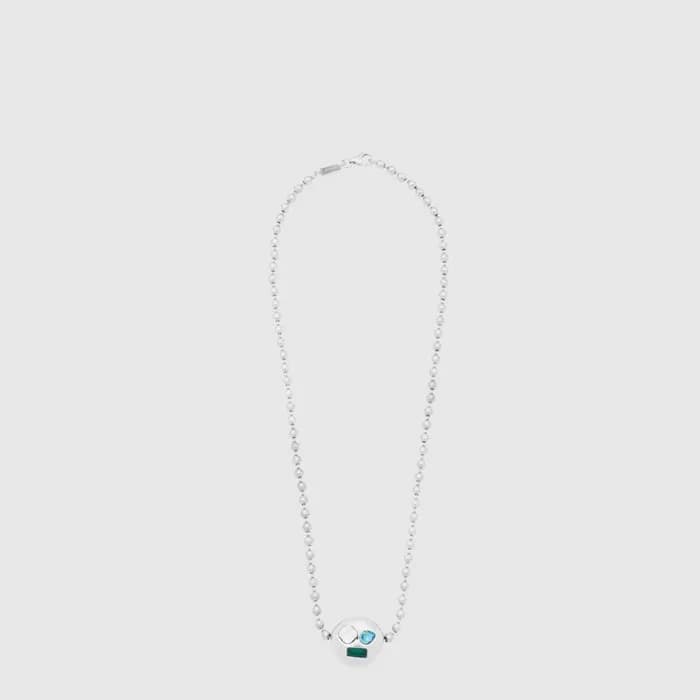 로에베 여성 애너그램 페블 네크리스 - Loewe Womens Anagram Pebble Necklace - acc10004x - 1