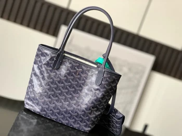 Goyard Leather Navy Tote Shopper Bag,30CM - 고야드 레더… - 1