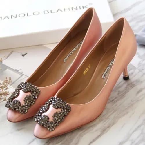 Monolo Blahnik 2019 Ladies Hangisi Satin Jewel Pum… - 1