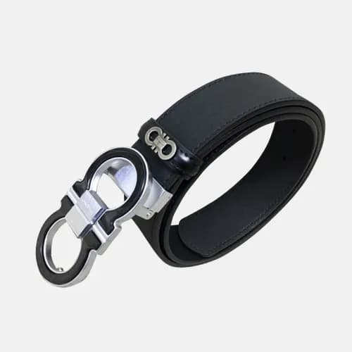 Salvatore Ferragamo 2019 Mens Gancini Buckle Leath… - 1