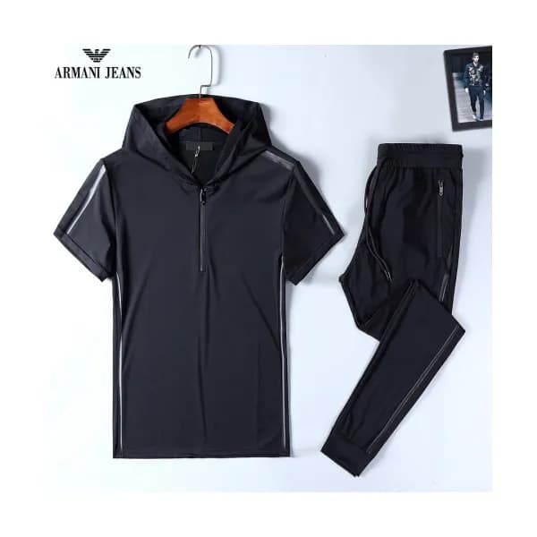 Armani 2019 Mens Cajual Cotton Short Sleeved Train… - 1