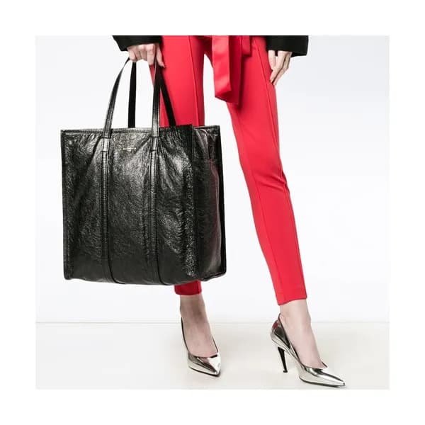 Balenciaga 2019 Bazar Leather Tote Shoulder Shoppe… - 1