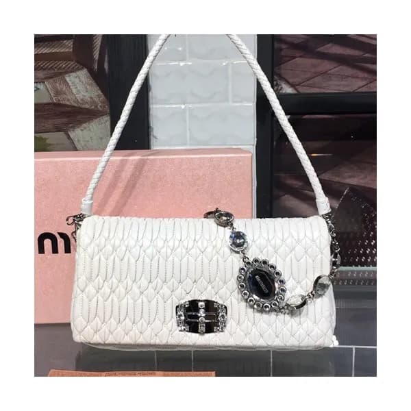 MiuMiu 2019 Matelasse Crystal Tote Shoulder Cross … - 1
