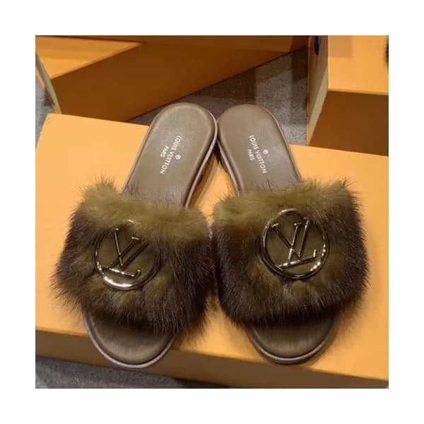 Louis Vuitton 2019 Ladies Mink Fur Slipper - 루이비통 … - 1