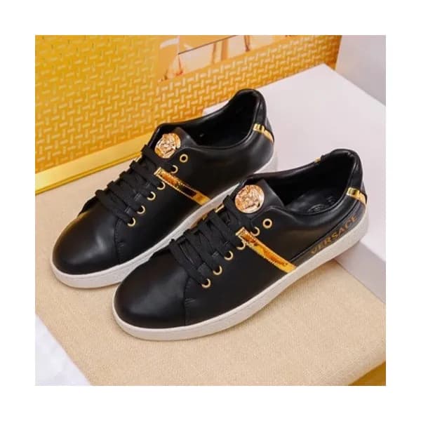 Versace 2019 Mens Leather Sneakers - 베르사체 2019 남성용… - 1