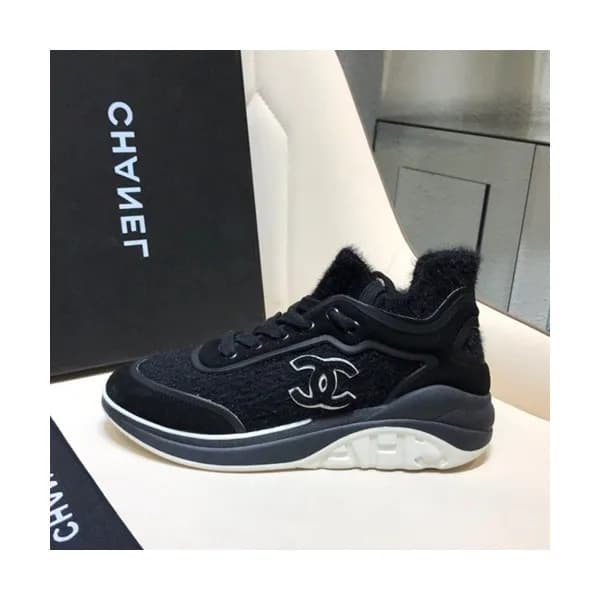 Chanel 2019 Ladies Suede & Knit Sneakers - 샤넬 2019… - 1