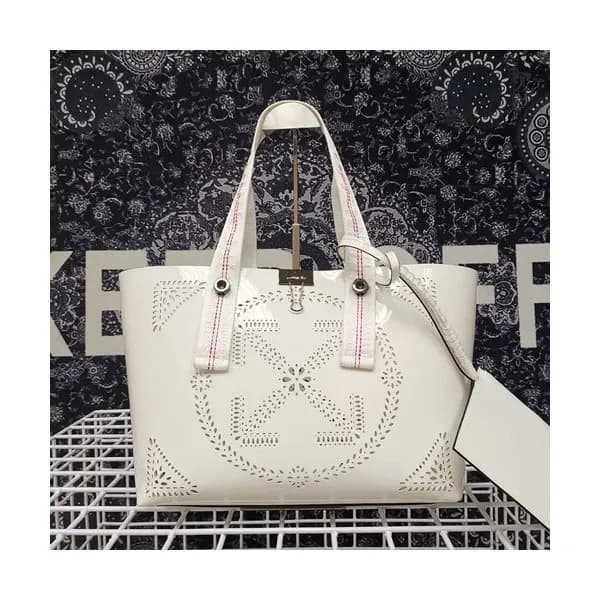 Off White 2019 Leather Tote Shoulder Shopper Bag -… - 1