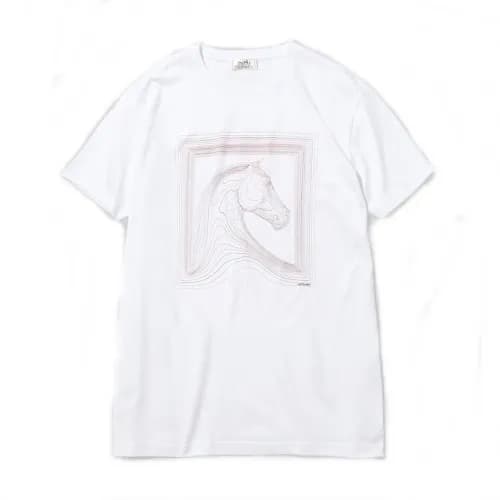 Hermes 2020 Mens Crew-neck Silket Short Sleeved Ts… - 1