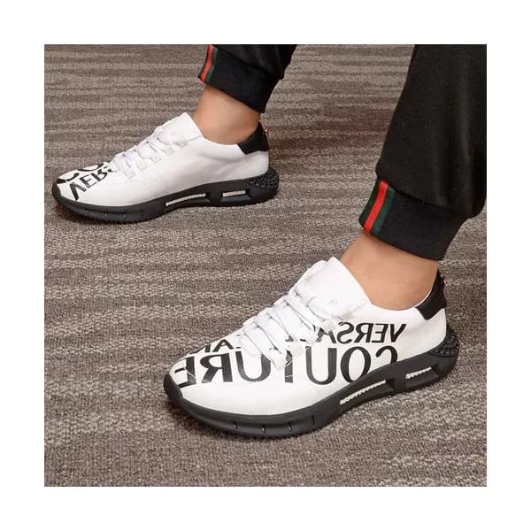 Versace 2020 Mens Leather Sneakers - 베르사체 2020 남성용… - 1