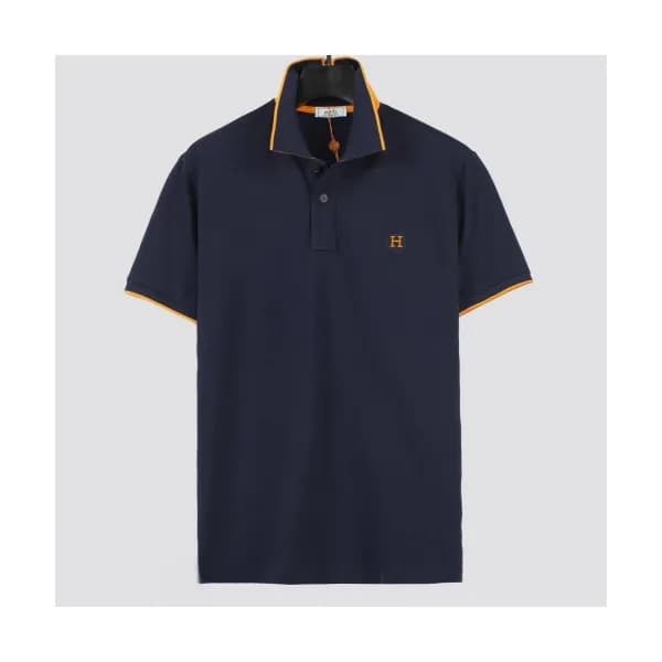 Hermes 2020 Mens Crew-neck Silket Short Sleeved Po… - 1